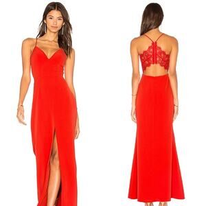 Lovers + Friends Red Helena Maxi Cocktail Dress Size 0